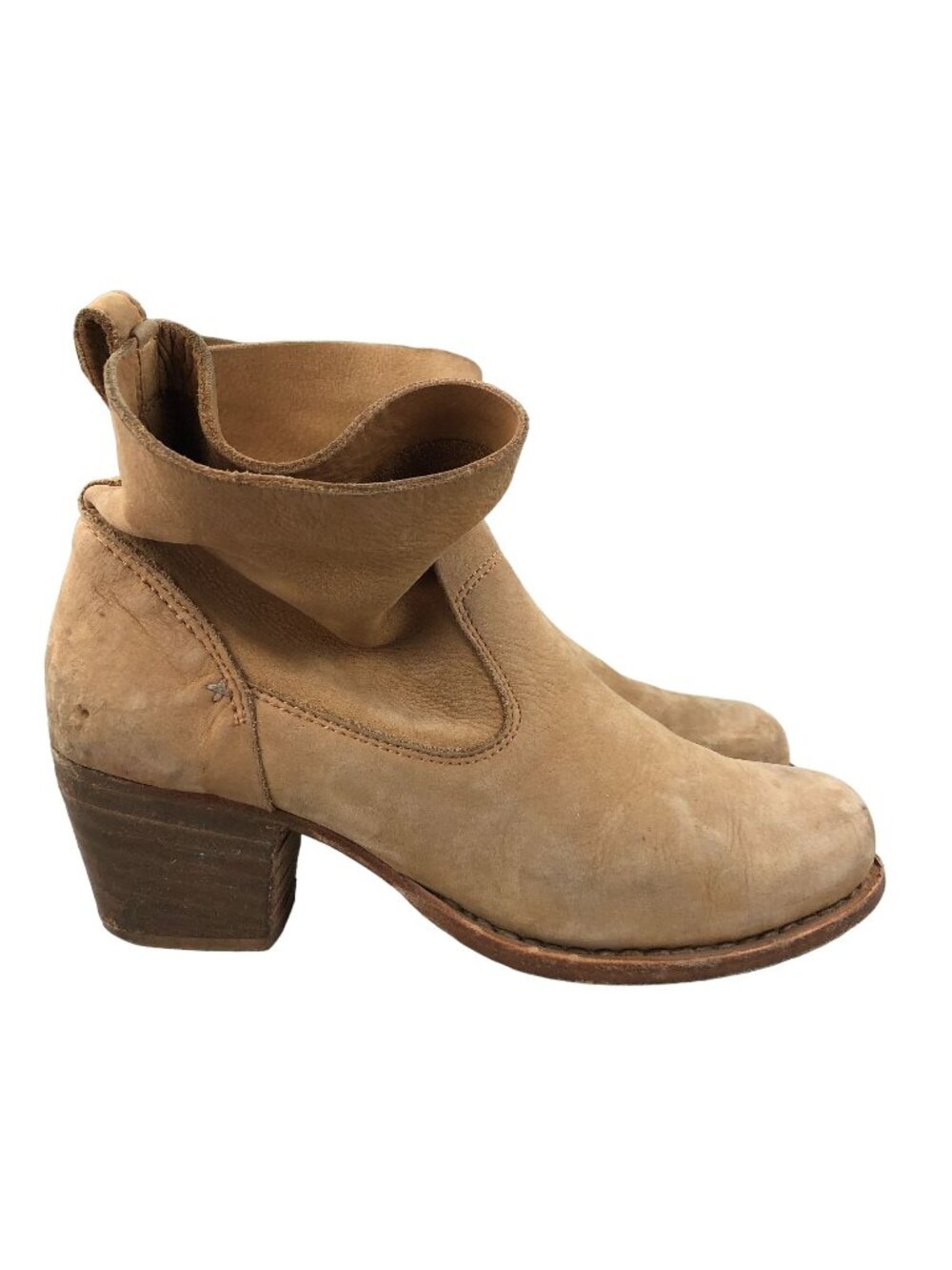 Rag & Bone Women's EU 36.5 (6.5) Mercer Brown Leather Heel Slouch Ankle Booties